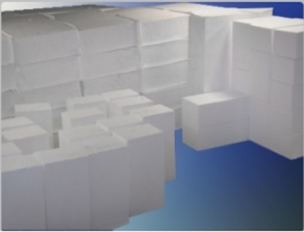 Blocks of Plumaphon or Expanded Polystyrene (EPS) used to lighten structures in buildings and various civil works